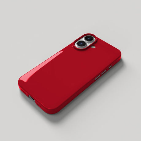 Nudient Thin Case iPhone 16 Cover - MagSafe Kompatibel - Cherry Red Gloss