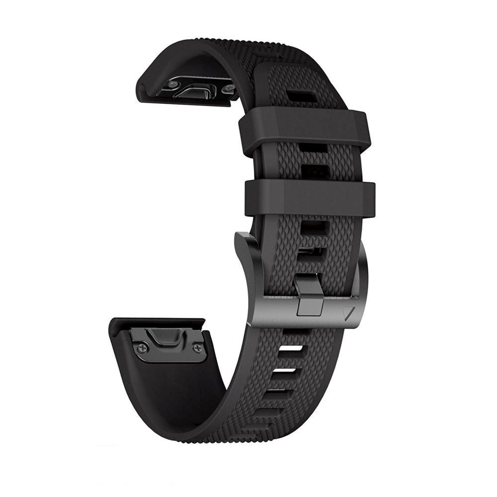 Universal Garmin 26mm QuickFit Rem Tech-Protect Smooth Silikone Rem - Sort