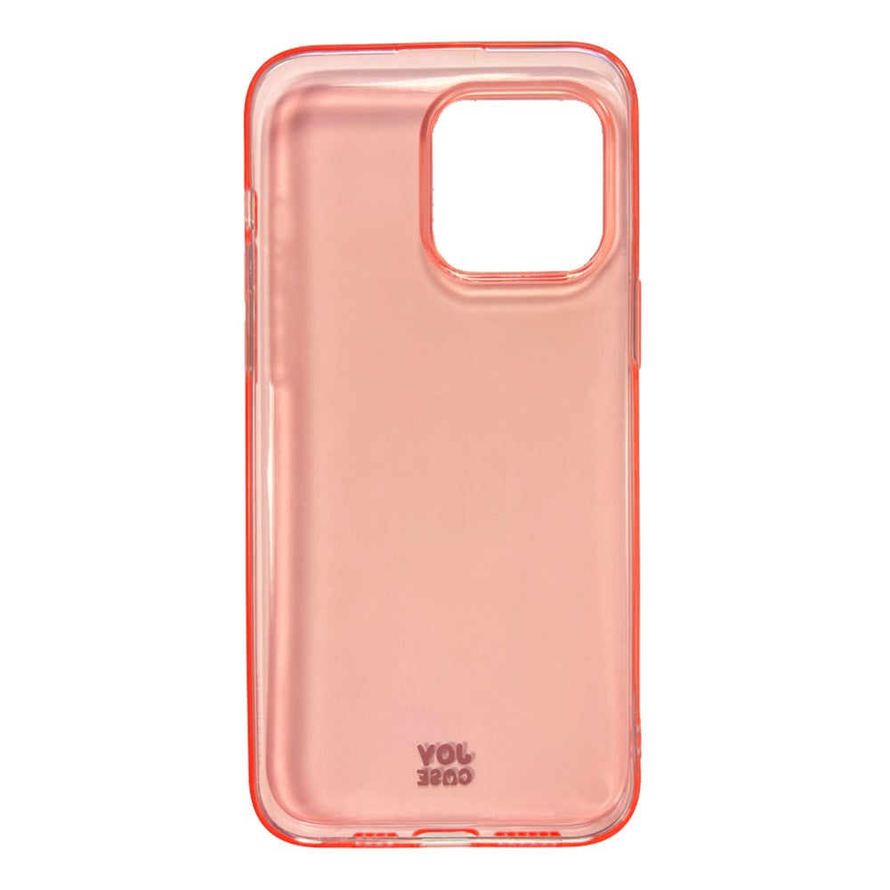 iPhone 14 Pro Max Joy Case Fleksibelt Plastik Cover - Gennemsigtig / Pink
