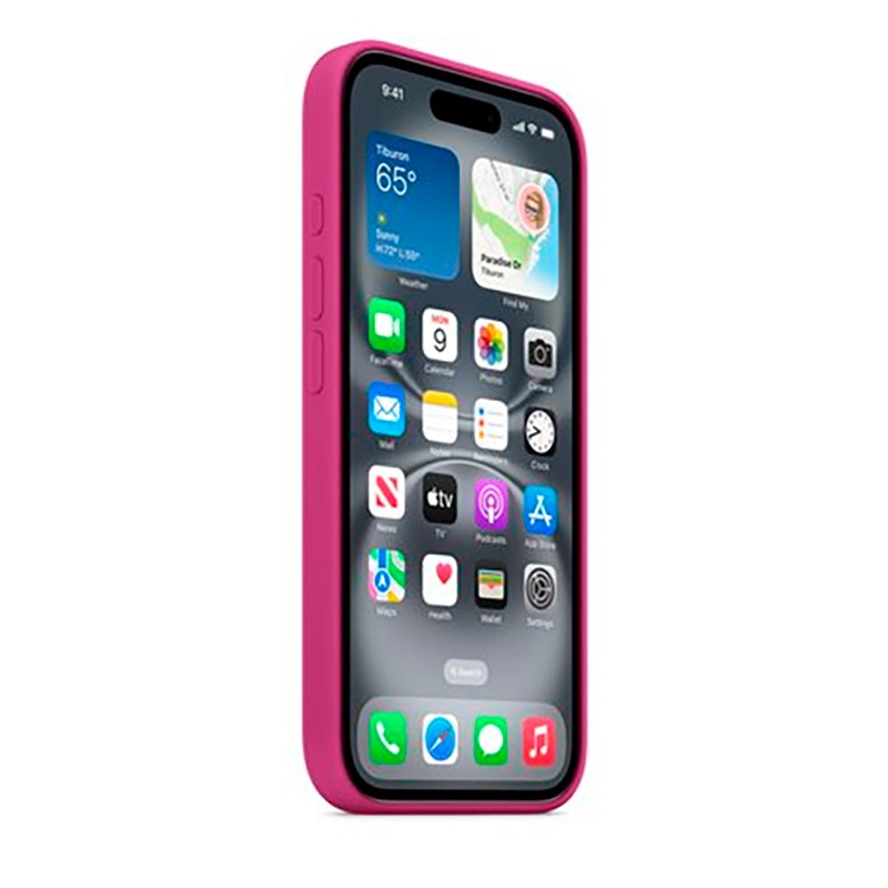 Original Apple iPhone 16 Silikone Cover - MagSafe Kompatibel - Fuchsia (MYY53ZM/A)