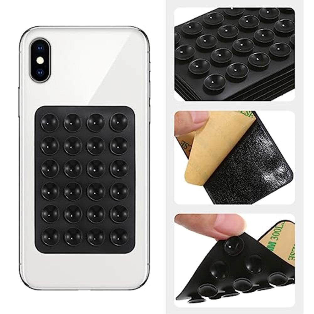 10-Pak Silikone Sugekop Mobilholder - Sort