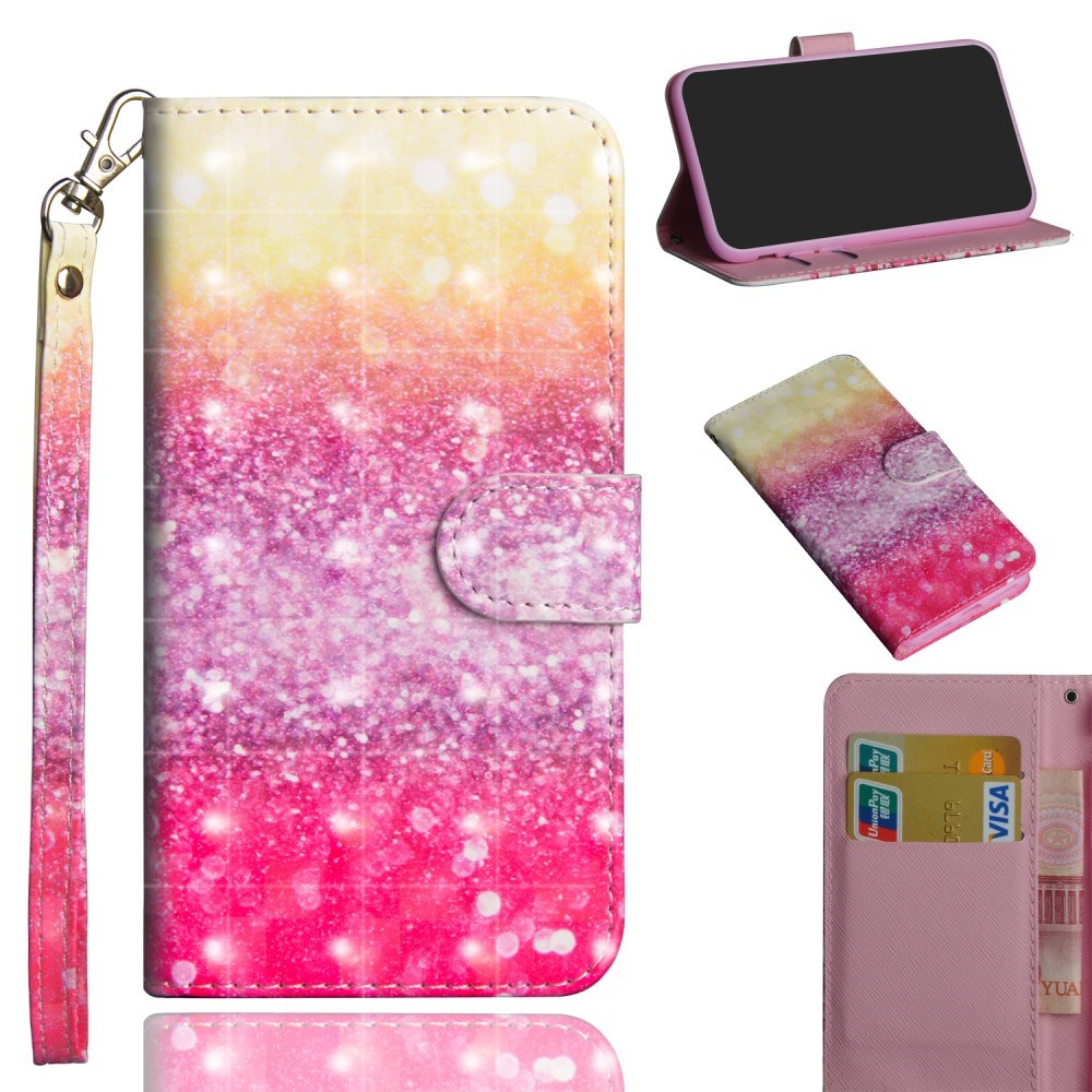 EIDERWOOD iPhone XR Læder Cover m. Pung & Strop - Farverigt Glimt