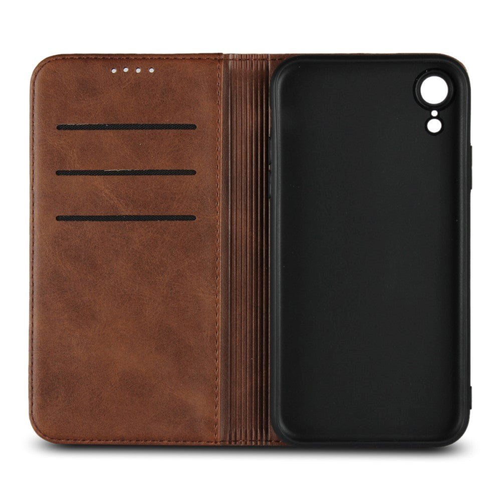 iPhone XR Smart Læder Cover m. Pung - Mørkbrun