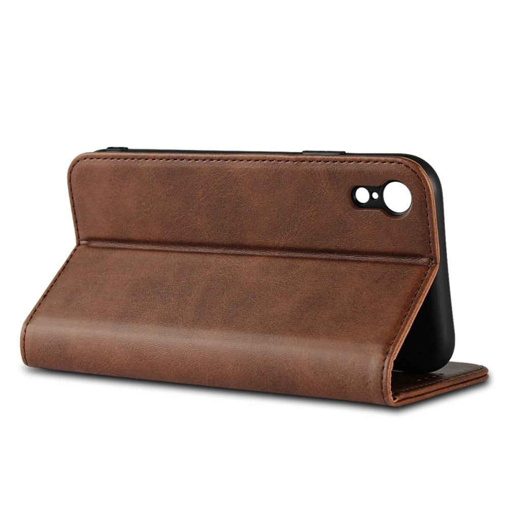 iPhone XR Smart Læder Cover m. Pung - Mørkbrun