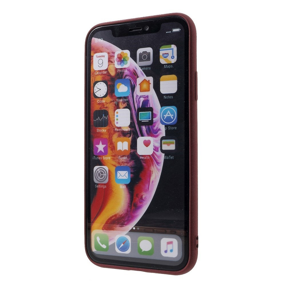 EIDERWOOD iPhone XR Mat Fleksibelt Plastik Cover - Mørkerød
