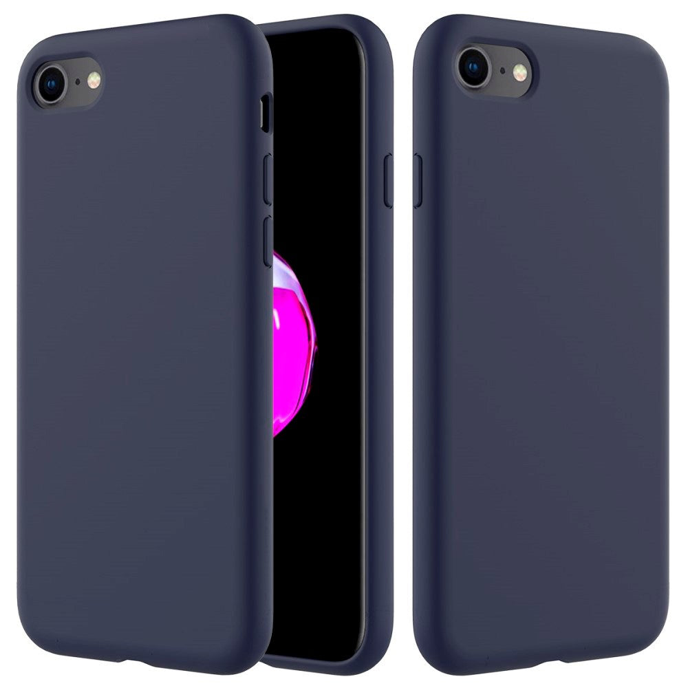 iPhone SE (2022 / 2020) / 8 / 7 Soft Silicone Cover - Mørkeblå Vol. 2
