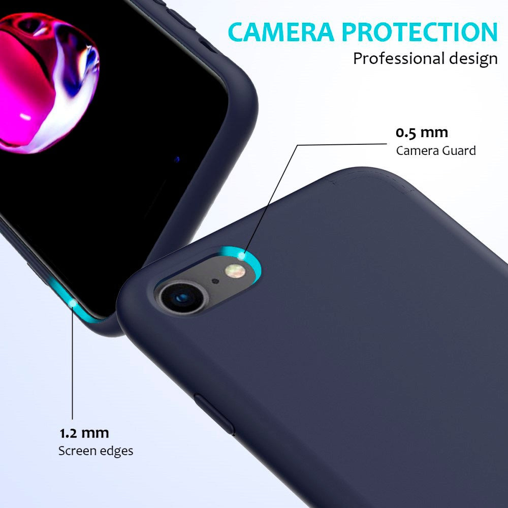 iPhone SE (2022 / 2020) / 8 / 7 Soft Silicone Cover - Mørkeblå Vol. 2
