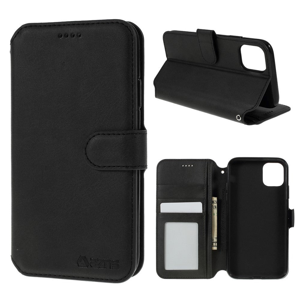 iPhone 11 AZNS Læder Cover m. Pung Sort
