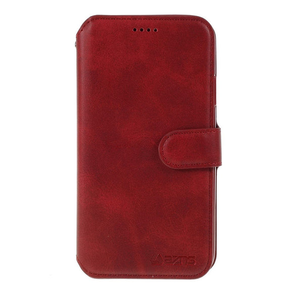 iPhone 11 AZNS Læder Cover m. Pung Rød
