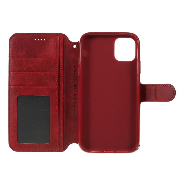 iPhone 11 AZNS Læder Cover m. Pung Rød