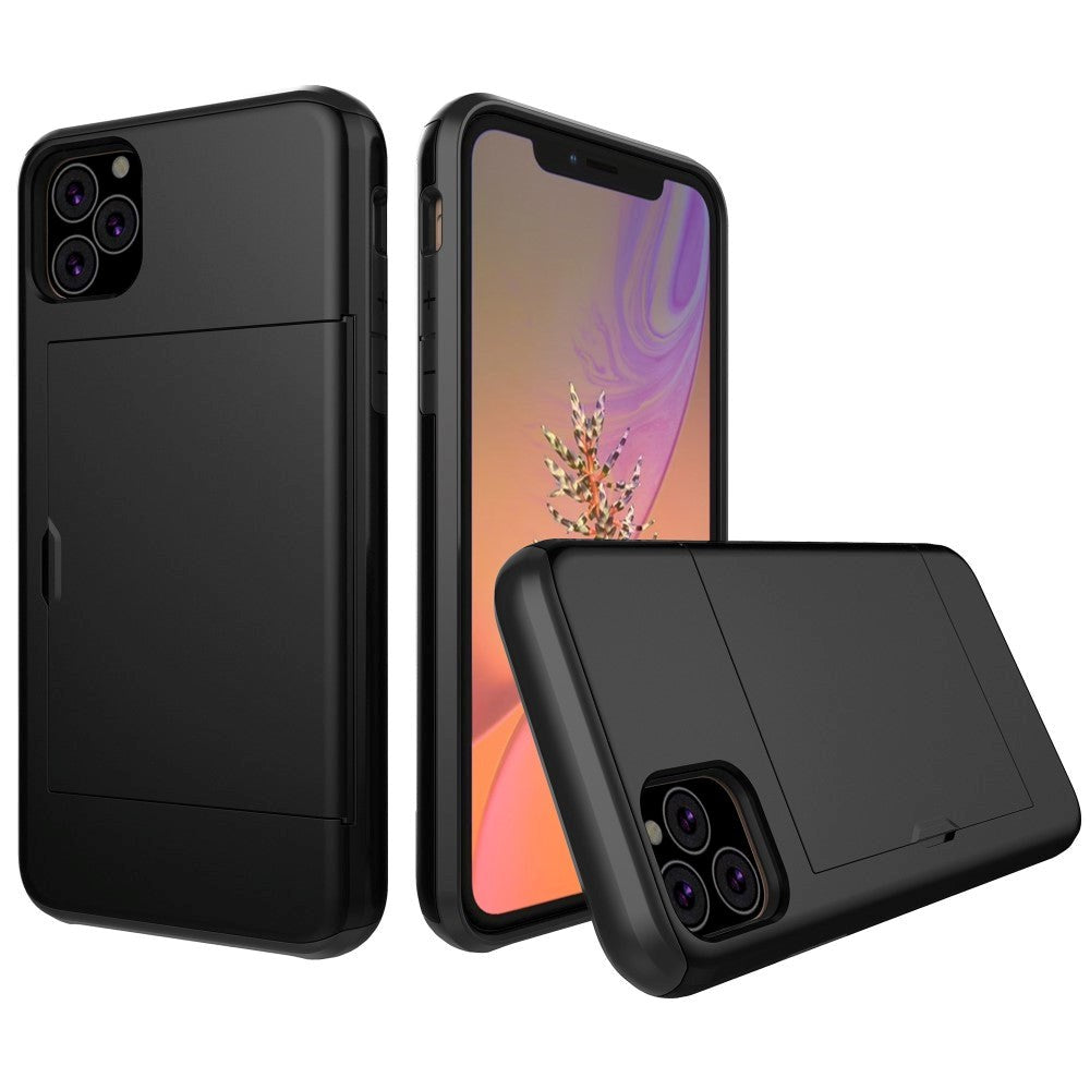 iPhone 11 Pro Max Hybrid Håndværkercover m. Kortholder - Sort