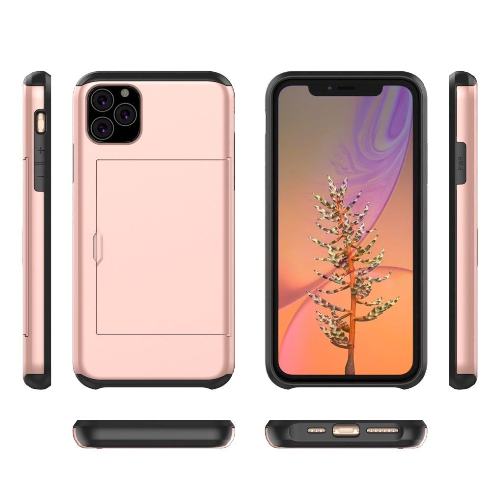 iPhone 11 Hybrid Håndværkercover m. Kortholder Rose Gold