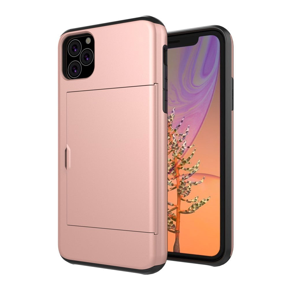 iPhone 11 Hybrid Håndværkercover m. Kortholder Rose Gold