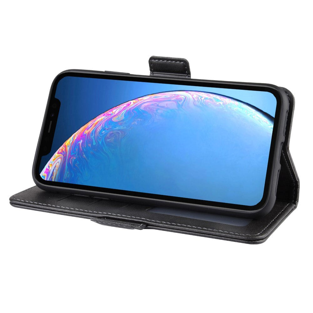 iPhone 11 Leather Stand Cover m. Pung Sort