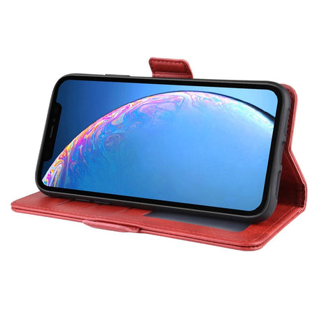 iPhone 11 Leather Stand Cover m. Pung Rød