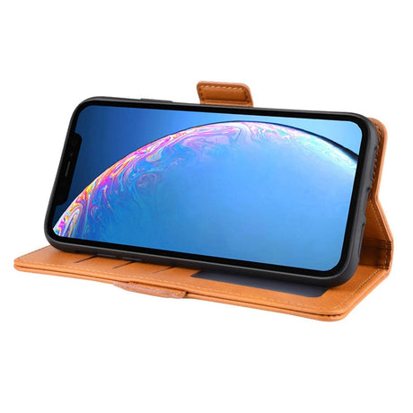 iPhone 11 Leather Stand Cover m. Pung Lys Brun