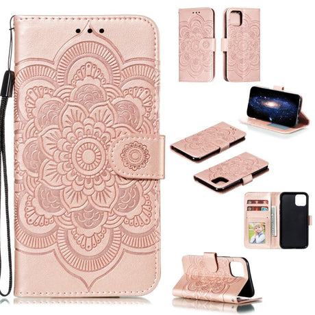 iPhone 11 Pro Læder Cover m. Pung - Mandala Mønster Lyserød