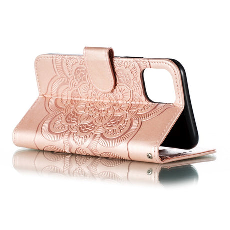 iPhone 11 Pro Læder Cover m. Pung - Mandala Mønster Lyserød