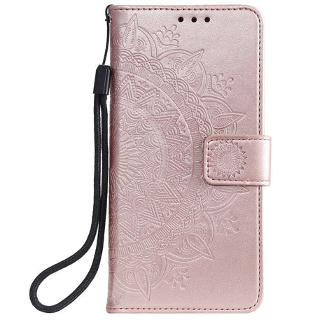 iPhone 11 Læder Cover m. Pung - Mandala Mønster Rose Gold