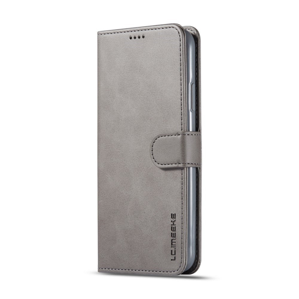 iPhone 11 Pro Max Kunstlæder Flip Cover m. Kortholder & Ståfunktion - Grå