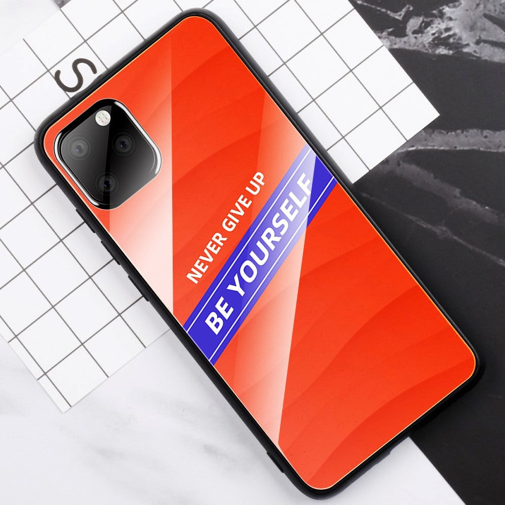 iPhone 11 Pro Max Cover m. Glasbagside - Be Yourself - Rød