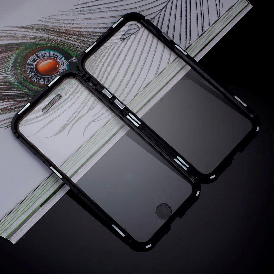 iPhone SE (2022 / 2020) / 8 / 7 360⁰ Magnetisk Cover m. Glas Forside & Bagside - Sort