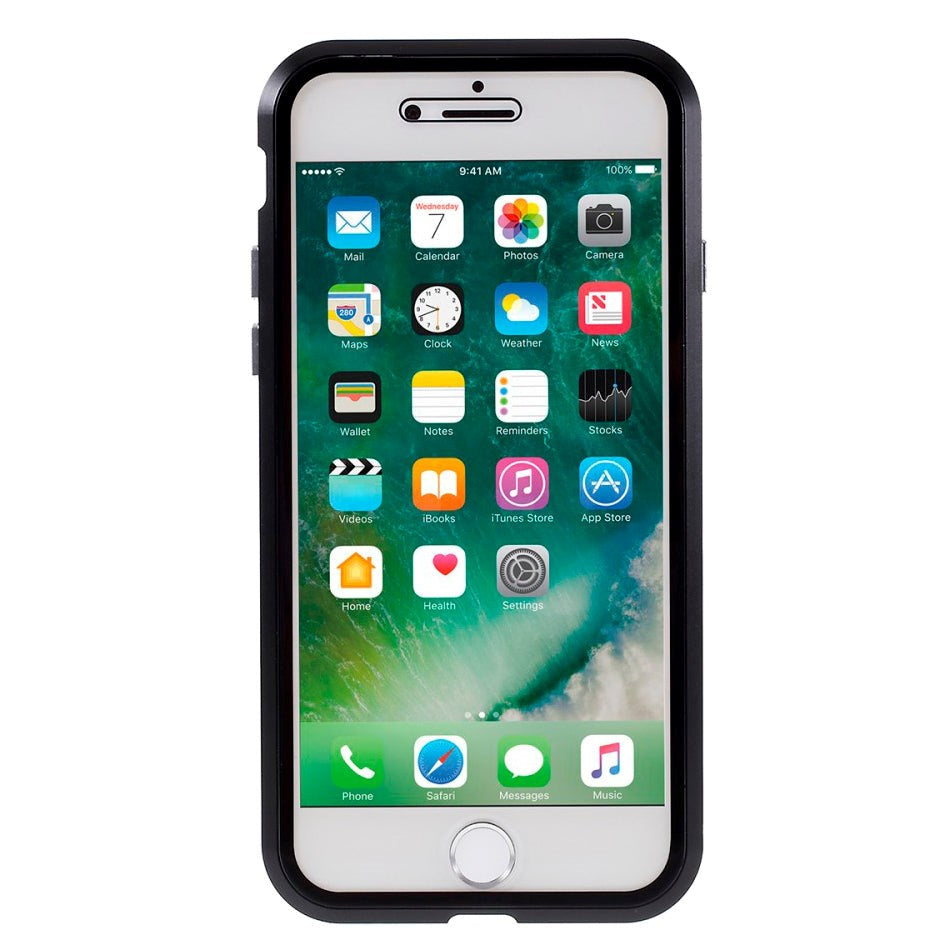 iPhone SE (2022 / 2020) / 8 / 7 360⁰ Magnetisk Cover m. Glas Forside & Bagside - Sort