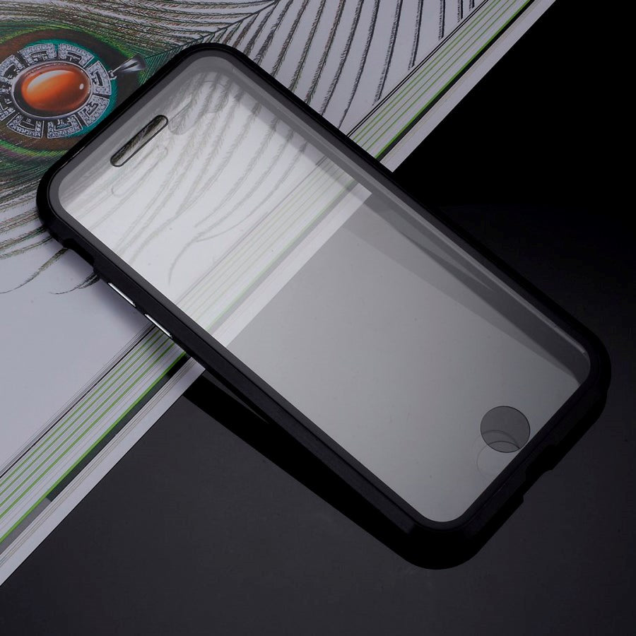 iPhone SE (2022 / 2020) / 8 / 7 360⁰ Magnetisk Cover m. Glas Forside & Bagside - Sort
