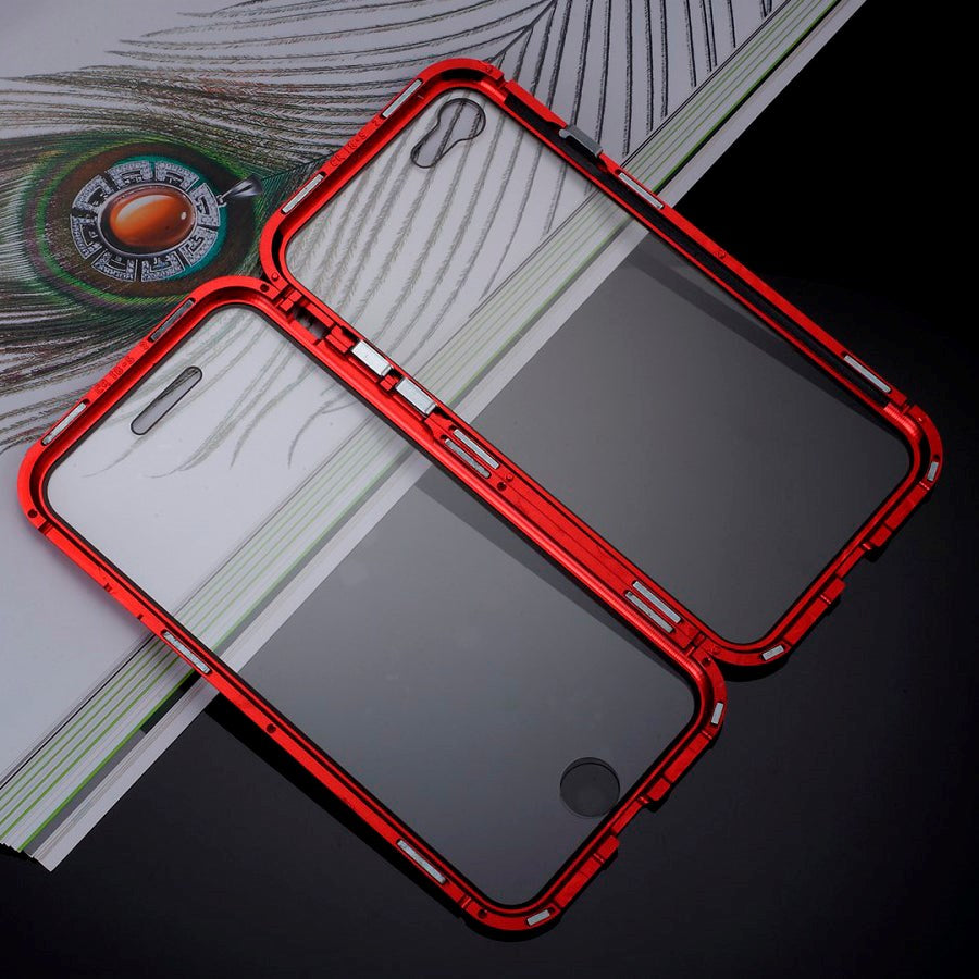 iPhone SE (2022 / 2020) / 8 / 7 360⁰ Magnetisk Cover m. Glas Forside & Bagside - Rød