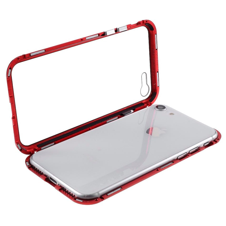 iPhone SE (2022 / 2020) / 8 / 7 360⁰ Magnetisk Cover m. Glas Forside & Bagside - Rød