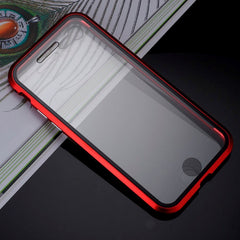 iPhone SE (2022 / 2020) / 8 / 7 360⁰ Magnetisk Cover m. Glas Forside & Bagside - Rød