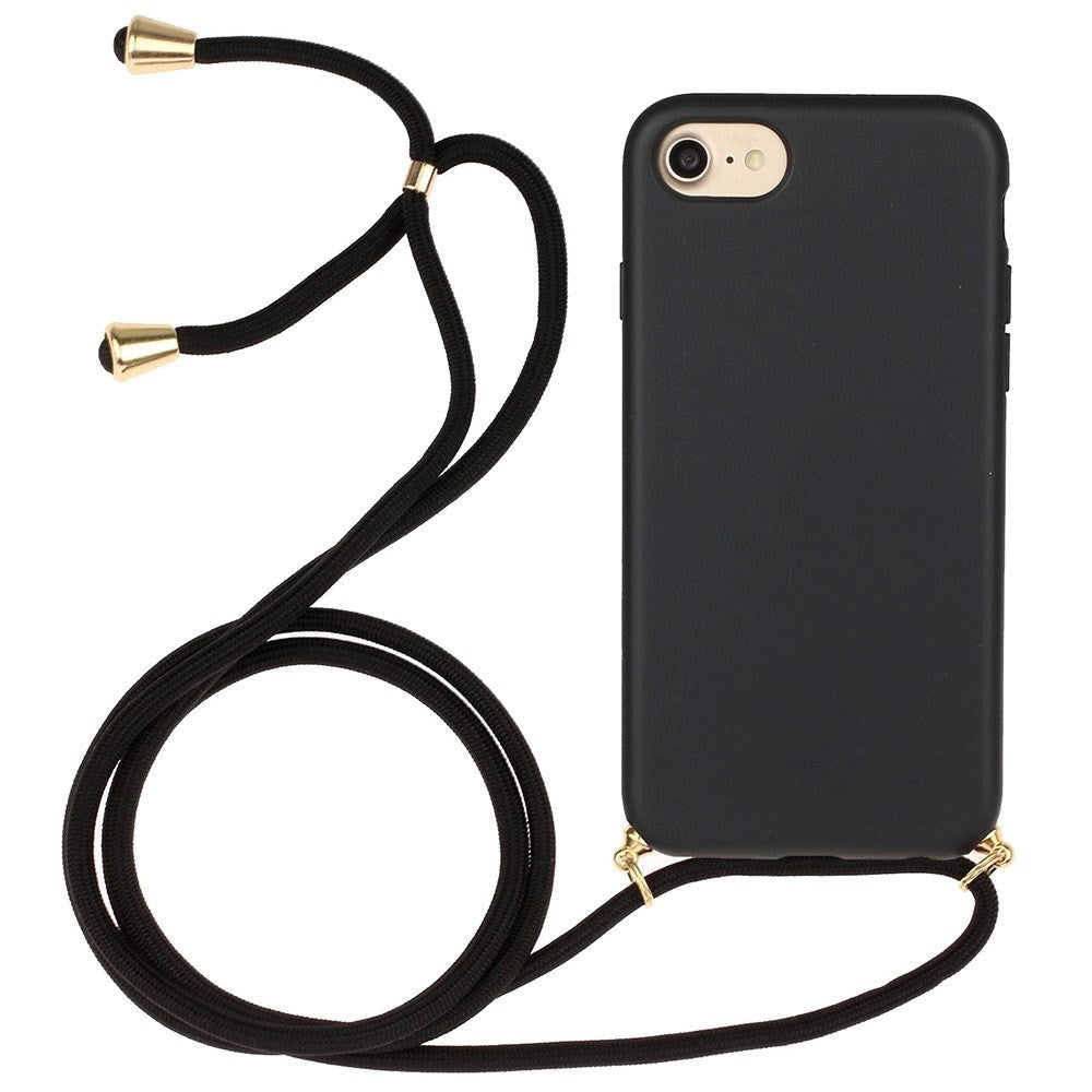 iPhone SE (2022 / 2020) / 8 / 7 Cover m. Justerbar Strop - Korndetaljer - Sort