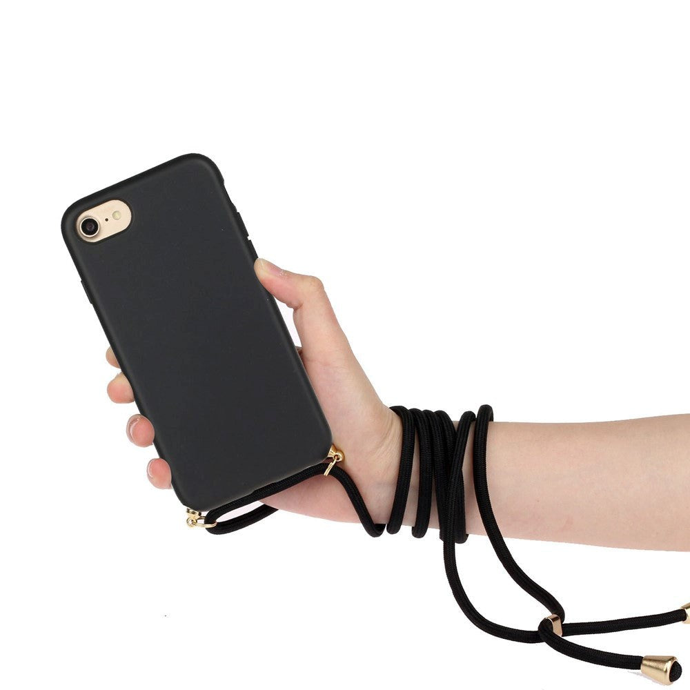 iPhone SE (2022 / 2020) / 8 / 7 Cover m. Justerbar Strop - Korndetaljer - Sort