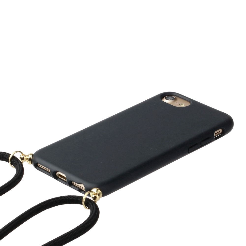 iPhone SE (2022 / 2020) / 8 / 7 Cover m. Justerbar Strop - Korndetaljer - Sort