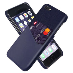 iPhone SE (2022 / 2020) / 8 / 7 Læder & Tekstil Cover m. Kortlomme - Blå