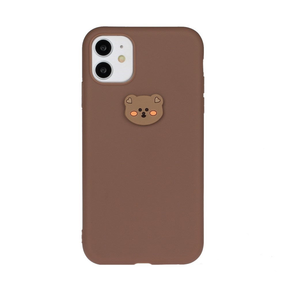 EIDERWOOD iPhone 11 Silikone Cover m. Figur - Brun / Bjørn