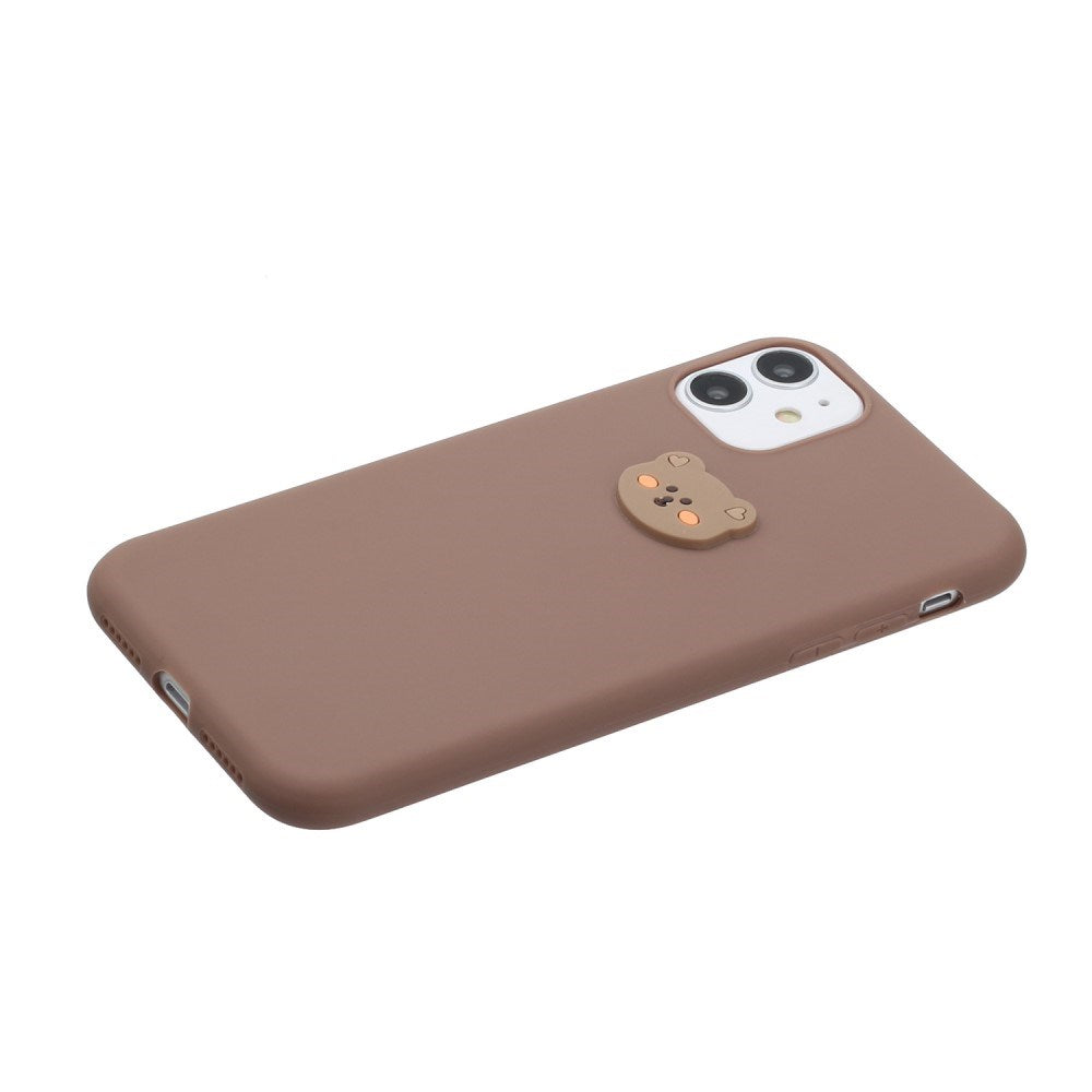 EIDERWOOD iPhone 11 Silikone Cover m. Figur - Brun / Bjørn