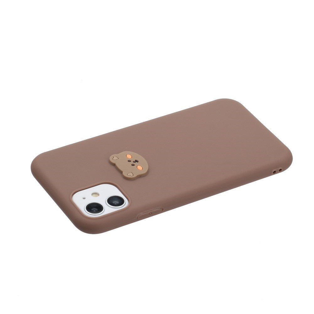 EIDERWOOD iPhone 11 Silikone Cover m. Figur - Brun / Bjørn
