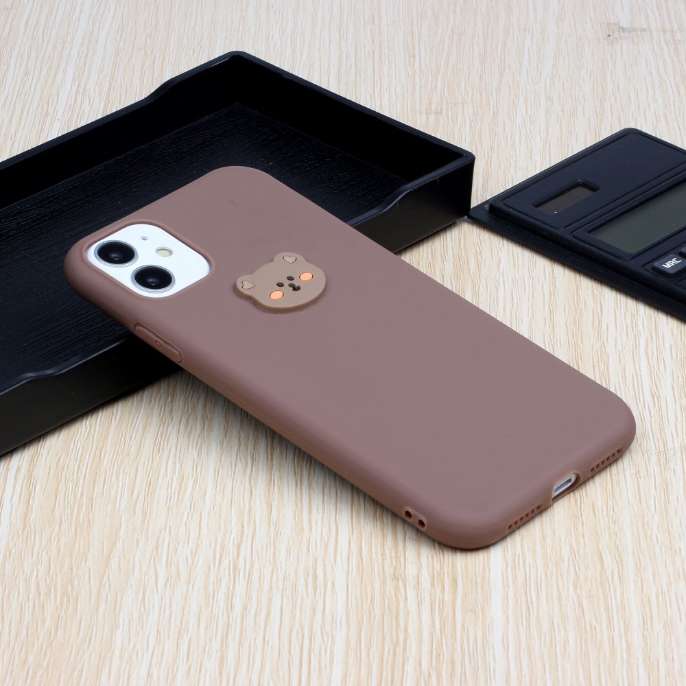 EIDERWOOD iPhone 11 Silikone Cover m. Figur - Brun / Bjørn