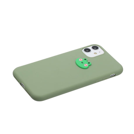 EIDERWOOD iPhone 11 Silikone Cover m. Figur - Grøn / Frø