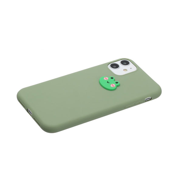 EIDERWOOD iPhone 11 Silikone Cover m. Figur - Grøn / Frø