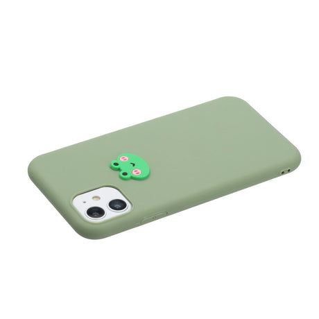 EIDERWOOD iPhone 11 Silikone Cover m. Figur - Grøn / Frø
