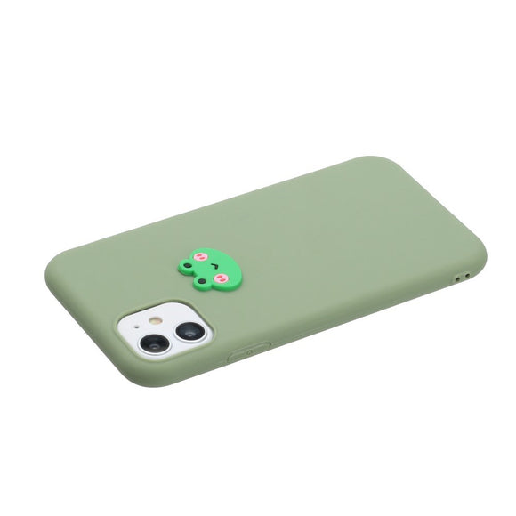 EIDERWOOD iPhone 11 Silikone Cover m. Figur - Grøn / Frø