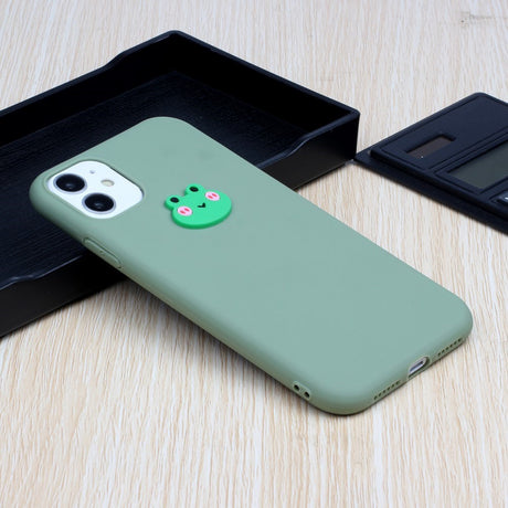 EIDERWOOD iPhone 11 Silikone Cover m. Figur - Grøn / Frø