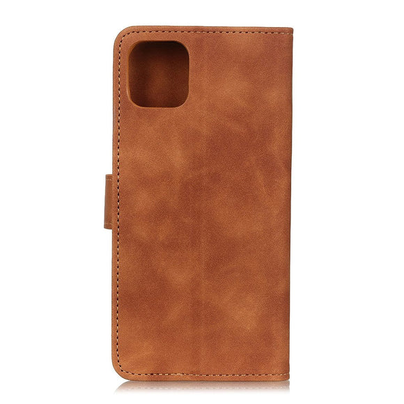 iPhone 12 / 12 Pro KHAZNEH Retro Læder Cover m. Pung - Brun