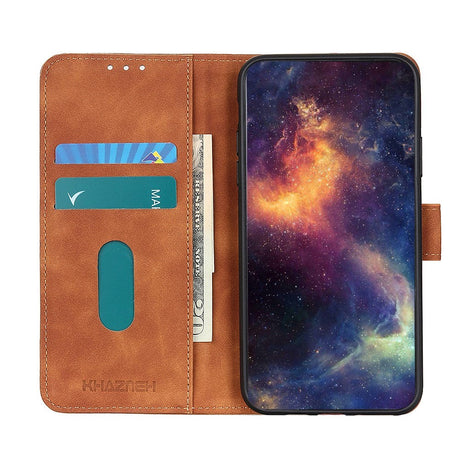 iPhone 12 / 12 Pro KHAZNEH Retro Læder Cover m. Pung - Brun
