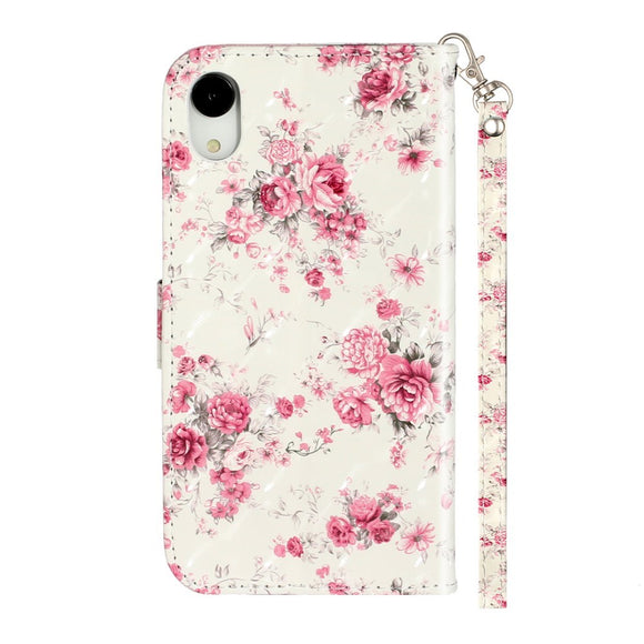 EIDERWOOD iPhone XR Læder Cover m. Pung og Strop - Blomster