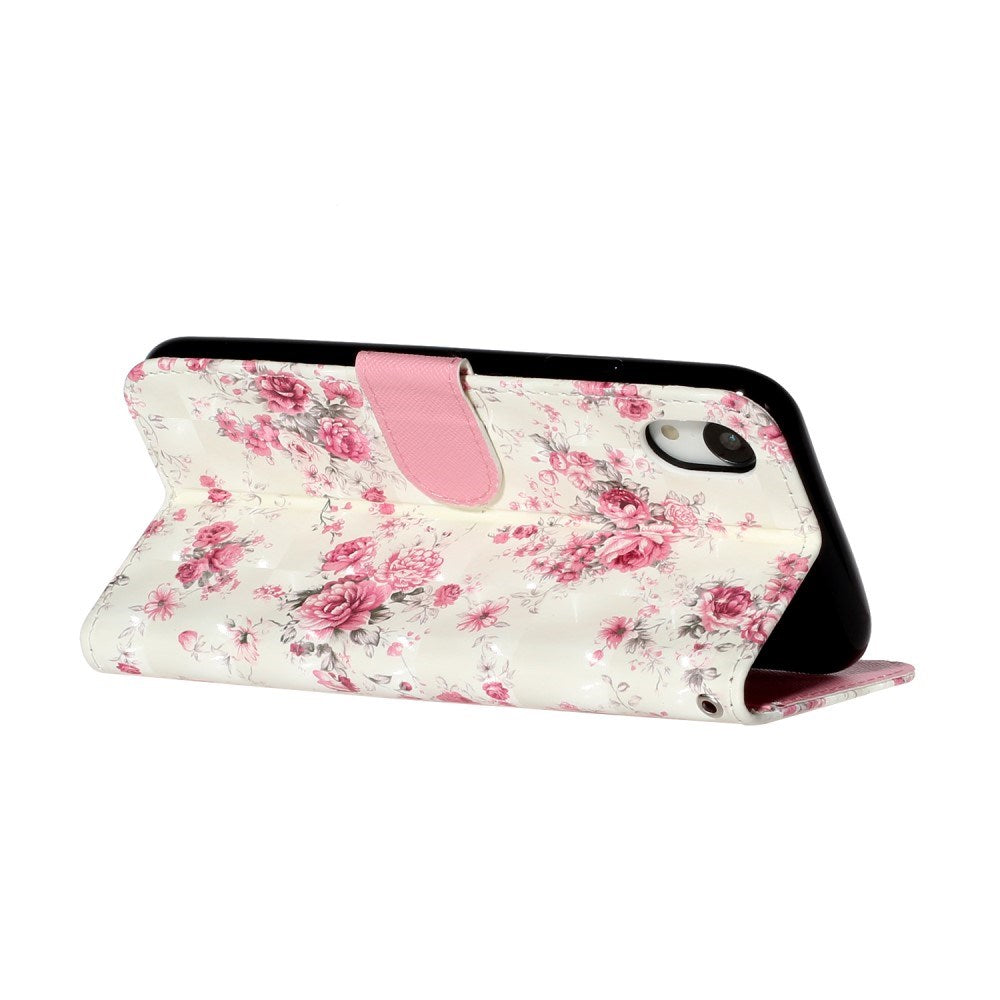 EIDERWOOD iPhone XR Læder Cover m. Pung og Strop - Blomster
