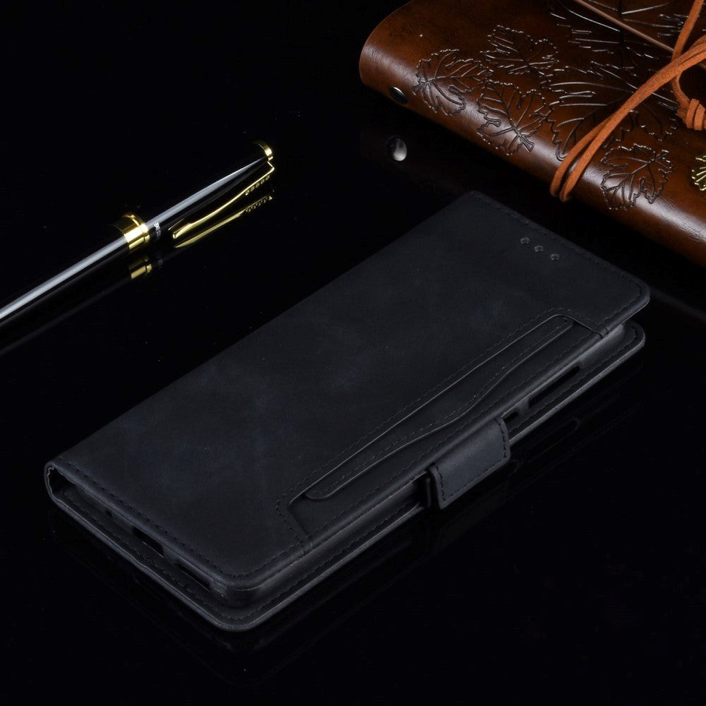 iPhone 12 / 12 Pro Blank Læder Cover m. Stor Pung - Sort