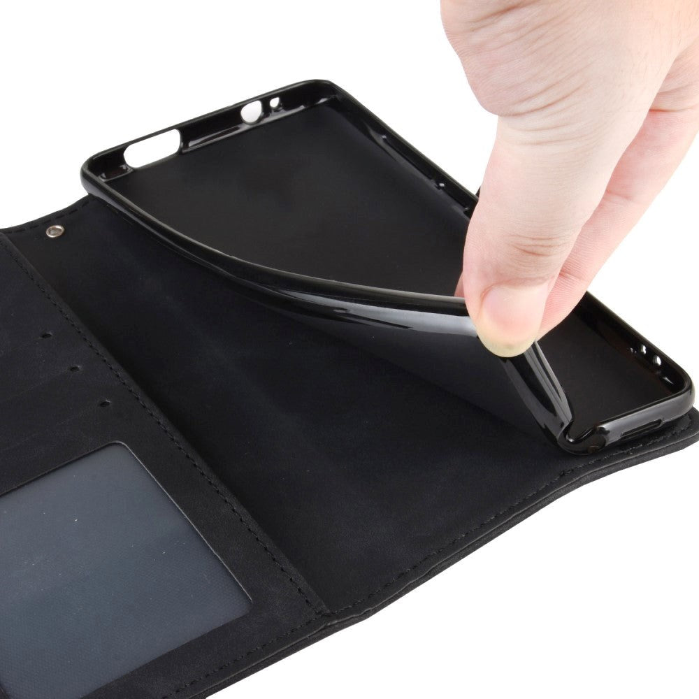 iPhone 12 / 12 Pro Blank Læder Cover m. Stor Pung - Sort